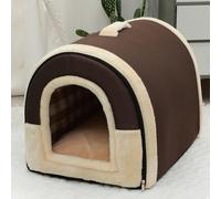 Grotte pour chat, maison d'intérieur avec coussin chaud, niche pliable et antidérapante pour animaux de compagnie, chiot, chaton, lapin - Tente portable de taille moyenne (60 x 48 x 45 cm, Style 5)