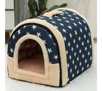 Grotte pour chat, maison d'intérieur avec coussin chaud, niche pliable et antidérapante pour animaux de compagnie, chiot, chaton, lapin - Tente portable de taille moyenne (60 x 48 x 45 cm, Style9)