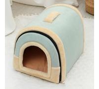 Grotte pour chat, maison d'intérieur avec coussin chaud, niche pliable et antidérapante pour animaux de compagnie, chiot, chaton, lapin - Tente portable de taille moyenne (60 x 48 x 45 cm, Style 4)
