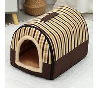Grotte pour chat, maison d'intérieur avec coussin chaud, niche pliable et antidérapante pour animaux de compagnie, chiot, chaton, lapin - Tente portable de taille moyenne (37 x 32 x 30 cm, Style 7)
