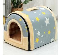 Grotte pour chat, maison d'intérieur avec coussin chaud, niche pliable et antidérapante pour animaux de compagnie, chiot, chaton, lapin - Tente portable de taille moyenne (37 x 32 x 30 cm, Style 3)