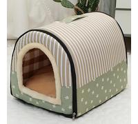 Grotte pour chat, maison d'intérieur avec coussin chaud, niche pliable et antidérapante pour animaux de compagnie, chiot, chaton, lapin - Tente portable de taille moyenne (47 x 38 x 33 cm, style 11)