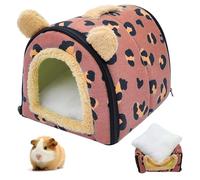Grotte pour cochon d'Inde - Lit pour cochon d'Inde avec coussin amovible - Lavable - Niche douillette pour cochon d'Inde - Lit pour cochon d'Inde - Furet chinchilla (rouge, A)