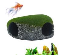 Grotte pour poissons, abri pour rocher avec 2 trous, maison en pierres, pour lieu de travail, animalerie, eau douce, eau salée, terrarium, aquarium, bassin d'angle