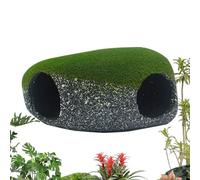 Grotte pour poissons pour aquarium | Abri rocher à 2 trous - Habitat de crevettes | pour la maison | Pour animaux de compagnie d'eau douce et salée Terrarium d'aquarium d'angle