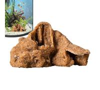 Grotte pour reptile, décoration d'aquarium, abri pour tortues en roche pour lézards - Petite zone de prélassement en résine pour décoration d'aquarium pour gecko, crevettes, tortues