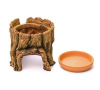 Grotte pour Reptiles avec Bac À Eau,Décor D'Humidité Amovible | Soucoupe D'Humidité Amovible pour Habitat Reptile - pour Serpents Lézards Geckos Tortues Grenouilles Terrarium Intérieur