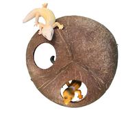 Grotte pour tortue - Fait à la main naturelle à double entrée, cachette de lézard | pour ermite, crabe, tarentules, caméléon, geckos, enclos d'animaux terrestres, aquariums