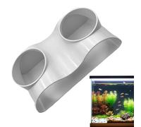 Grotte souterraine pour aquarium, tunnel de gravier incurvé naturel, 17,5 x 8,8 cm, design à deux trous, cachette pour poissons, abri décoratif pour Bettas, petite vie aquatique, améliore la vision