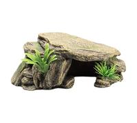 Grottes De Cachette D'habitat De Reptile De Tortue 9.5x16x6.5cm Ornement D'habitat De Reptile Roche Repos Quai Résine De Tortue Amphibiens Escalade Rampe Décorations Résine Fish Tank Aquarium Ornemen