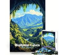 Grottes de Waitomo, Nouvelle-Zélande Puzzle de 1000 pièces pour Adultes Exercice de raisonnement Plaisir Facile Bords de qualité supérieure (38x52cm)