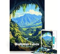 Grottes de Waitomo,Nouvelle-Zélande Puzzle de 1000 pièces pour Adultes Jeu de mémoire,Assemblage précis,sans espaces,activité apaisante pour la détente mentale (50x75cm)