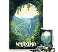 Grottes de Waitomo, Nouvelle-Zélande Puzzle de 1000 pièces pour Adultes pour se divertir intellectuellement et Passer Un agréable Moment de détente Découpe Fine Surprise de Noël (38x26cm)