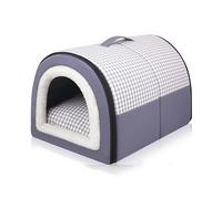 Grottes pour chat avec poignée pour intérieur, maisons imperméables pour chaton, lits pour animaux de compagnie - Maison amovible avec fond antidérapant - 60 x 43 x 40 cm, bleu