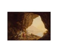Grotto Painting by Joseph Wright of Derby Poster imprimé décoratif 61 x 91 cm