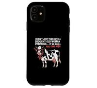 Grouchy Old Woman Cow Full Time Job Funny Tee Coque pour iPhone 11