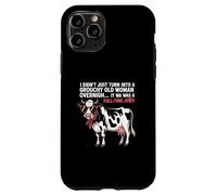 Grouchy Old Woman Cow Full Time Job Funny Tee Coque pour iPhone 11 Pro