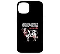 Grouchy Old Woman Cow Full Time Job Funny Tee Coque pour iPhone 13