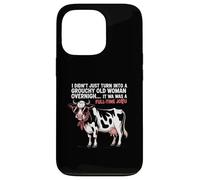 Grouchy Old Woman Cow Full Time Job Funny Tee Coque pour iPhone 13 Pro