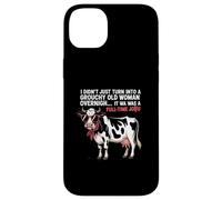 Grouchy Old Woman Cow Full Time Job Funny Tee Coque pour iPhone 14 Plus