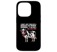 Grouchy Old Woman Cow Full Time Job Funny Tee Coque pour iPhone 14 Pro