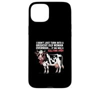 Grouchy Old Woman Cow Full Time Job Funny Tee Coque pour iPhone 15 Plus