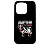 Grouchy Old Woman Cow Full Time Job Funny Tee Coque pour iPhone 15 Pro