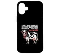 Grouchy Old Woman Cow Full Time Job Funny Tee Coque pour iPhone 16 Plus