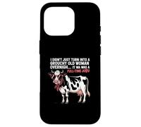 Grouchy Old Woman Cow Full Time Job Funny Tee Coque pour iPhone 16 Pro