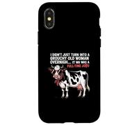 Grouchy Old Woman Cow Full Time Job Funny Tee Coque pour iPhone X/XS