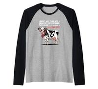 Grouchy Old Woman Cow Full Time Job Funny Tee Manche Raglan