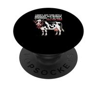 Grouchy Old Woman Cow Full Time Job Funny Tee PopSockets PopGrip Adhésif