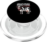 Grouchy Old Woman Cow Full Time Job Funny Tee PopSockets PopGrip pour MagSafe