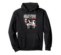 Grouchy Old Woman Cow Full Time Job Funny Tee Sweat à Capuche