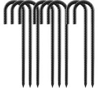 Ground Anchor Pegs 12 Inch Stable J-Hook Tent Pegs Ground Anchor With Chisel Tip For Trampoline¿Camping¿Swing¿Garden Pack Of 8