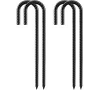 Ground Anchor Pegs 12 Inch Stable J-Hook Tent Pegs Ground Anchor With Chisel Tip For Trampoline¿Camping¿Swing¿Garden Set Of 4