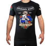 Ground Game Rashguard BJJ MMA T-shirt de compression à manches courtes pour homme, Oldschool, M