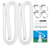 Ground Pool Hoses, Flexible Water Tubing, 39 Inch Hose Length, 39.37x1.26x1.26 Inches, Secure 4 Clamp Connector Set, Sturdy Spa Attachment, Manual Vacuuming Waterfall Pool Use