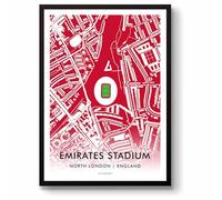 GroundDesigns Arsenal FC Carte d'art A3 sans cadre Motif EMIRATES STADIUM