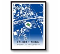GroundDesigns BRIGHTON AND HOVE ALBION Ballon de football avec impression carte du stade FALMER
