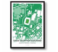 GroundDesigns Carte du stade AS SAINT-ÉTIENNE Geoffroy-Guichard