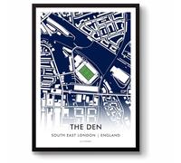 GroundDesigns Millwall FC Carte d'art du stade The DEN sans cadre A3 Impression MFC