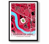 GroundDesigns Sunderland AFC Football Carte imprimée stade de lumière