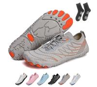 Grounded Footwear for Women Men, Grounded Footwear Barefoot Shoes with Copper, Comfortable Lightweight Non-Slip Barefoot Shoes Wide Toe Box Zero Drop (Gray-A,39)