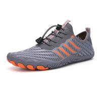 Grounded Footwear for Women Men, Grounding Shoes with Copper, Unisex Lightweight Barefoot Shoes,Breathable Non-Slip(Gray,37 EU)