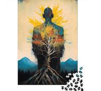 Grounded Like A Tree Zen Puzzle Adulte De 1000 Pièces, 52x38cm/1000pcs, Activité sans Écran pour Les Soirées; Carton Blanc pour Un Tri Organisé