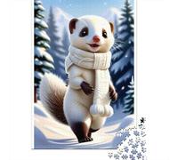 Groundhog 1000 Morceaux Papier Écologique Porc Neige Blanche Casse-tête Amateurs Puzzle Niveau Difficulté Équilibré Facile Nettoyer Divertissement Weekend 38x26cm/1000pcs