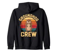 Groundhog Crew Retro Animal Lover Groundhog Day Sweat à Capuche