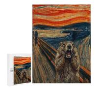 Groundhog Screaming in Edvard Munch's The Scream, Puzzle pour Adultes, 500 PCS, Édition Illustrée, comme Idée Cadeau pour Les Adultes Aimant Les Puzzles