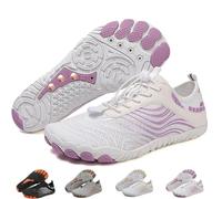 Grounding Shoes with Copper for Men Women, Waterproof Non-Slip Barefoot Hiking & Outdoor Shoes, Quick-Dry, Wide Toe, Orthopedic Comfort for Travel, Beach, & Trail Running (H02-Purple,43)